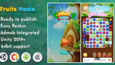 Fruit Mania – Match 3 Game Unity Template with admob