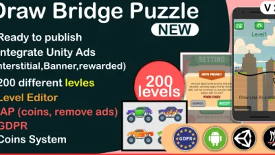 Draw Bridge Puzzle, Car Bridge - Complete Unity Game