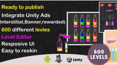 Liquid sort ,water sort puzzle – Unity Project