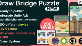 Draw Bridge Puzzle, Car Bridge - Complete Unity Game - Unity Source Code & Template