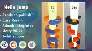 Helix Jump 3D  Unity Project with Admob - Unity Source Code & Template