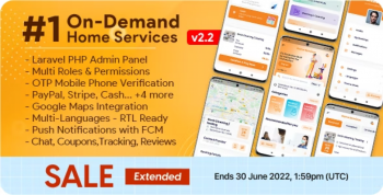 On-Demand Home Services, Business Listing, Handyman Booking with Admin Panel 2.2.2
