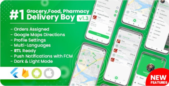 Delivery Boy for Groceries, Foods, Pharmacies, Stores Flutter App 1.5