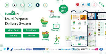 6amMart: Multivendor Delivery Solution for Food, Grocery, eCommerce, Parcel & Pharmacy with Admin & Website