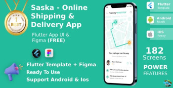 Shipping Delivery App | UI Kit | Flutter | Figma FREE | Life Time Update | Saska