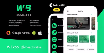 FitBasic – Complete React Native Fitness App + Multi-Language