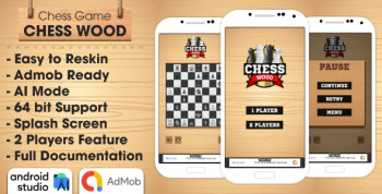 Chess Wood - Chess Game Android Studio Project with AdMob Ads + Ready to Publish