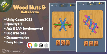 Wood Nuts & Bolts Screw - Unity Game