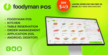 Foodyman POS + Kitchen + Table Reservation + Order Management Application
