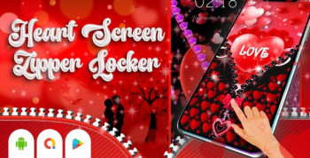 Heart Zipper Lock Screen – Pin Zipper Lock Screen – Screen Lock