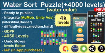 Water Sort Puzzle, liquid sorting – Unity project