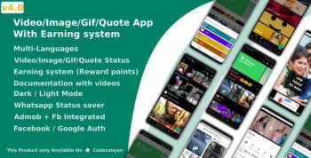 Video/Image/Gif/Quote App With Earning sytem (Reward points) 5.0