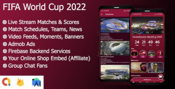 FIFA World Cup 2022 Qatar Live – Streaming, Goals News with Realtime Firebase – Full App