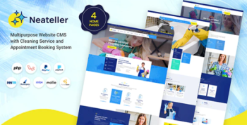 Neateller – Multipurpose Website CMS with Cleaning Service and Appointment Booking System