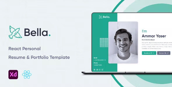 Bella | React Personal Resume & Portfolio System