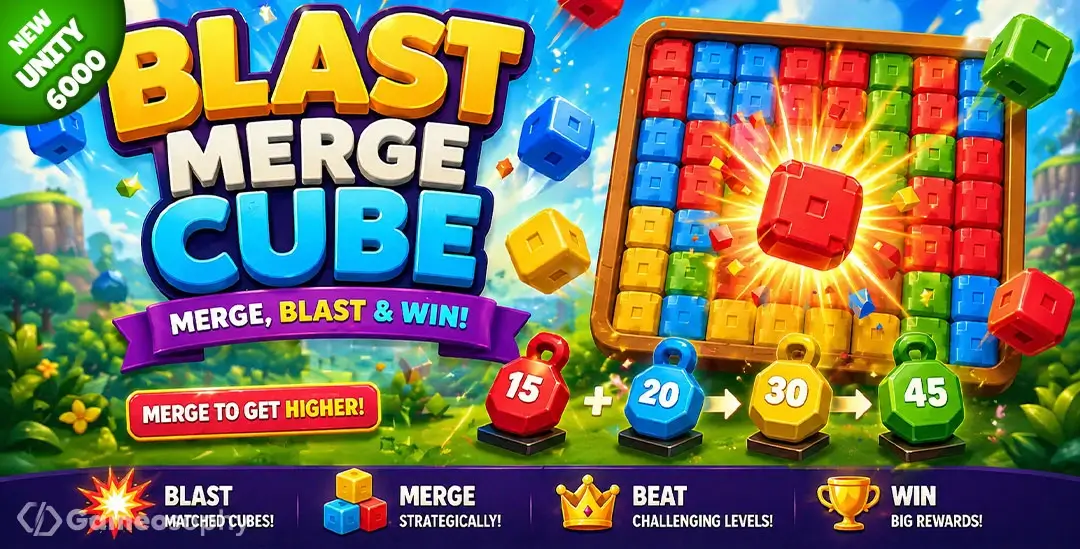 Blast Merge Cube– Unity Game Source Code