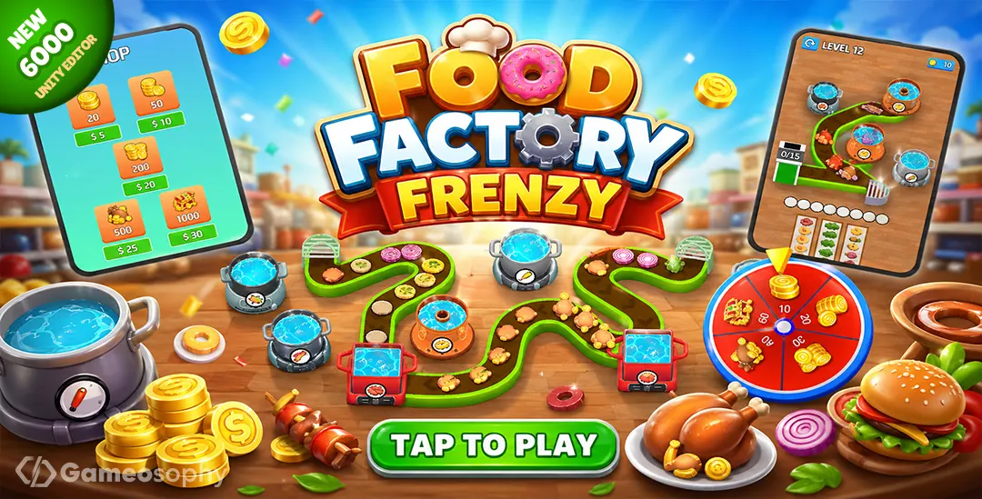 Food Factory Frenzy – Buy unity Game Template