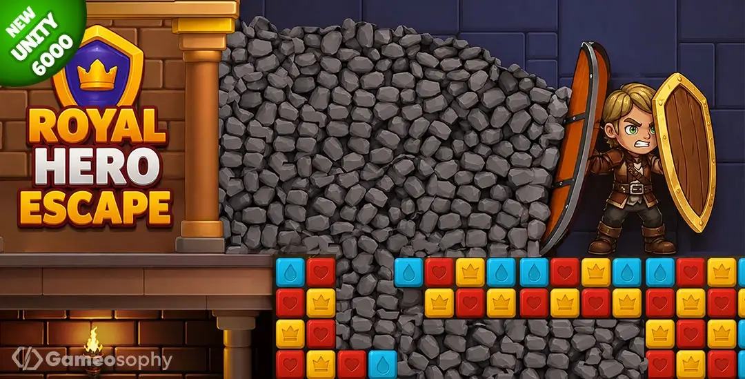 Royal Hero Escape – Match 3 Puzzle Unity Source Code with AdMob