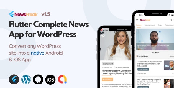 Newsfreak – Flutter News App for WordPress