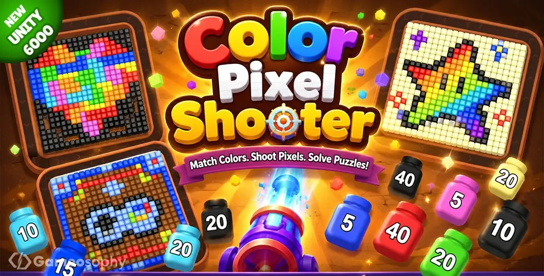 Color Pixel Shooter – Unity Puzzle Game Source Code