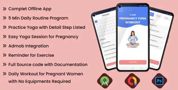 5 Min Pregnancy Yoga Workout – Android Full Application with Admob
