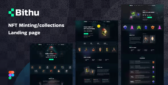 Bithu – NFT Minting/Collection Landing Page Figma Template
