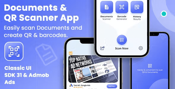 Document & QR Code Scanner – Document Scanner Android – QR Code Reader with Admob