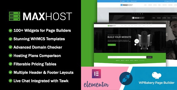 MaxHost – Web Hosting, WHMCS and Corporate Business WordPress Theme with WooCommerce