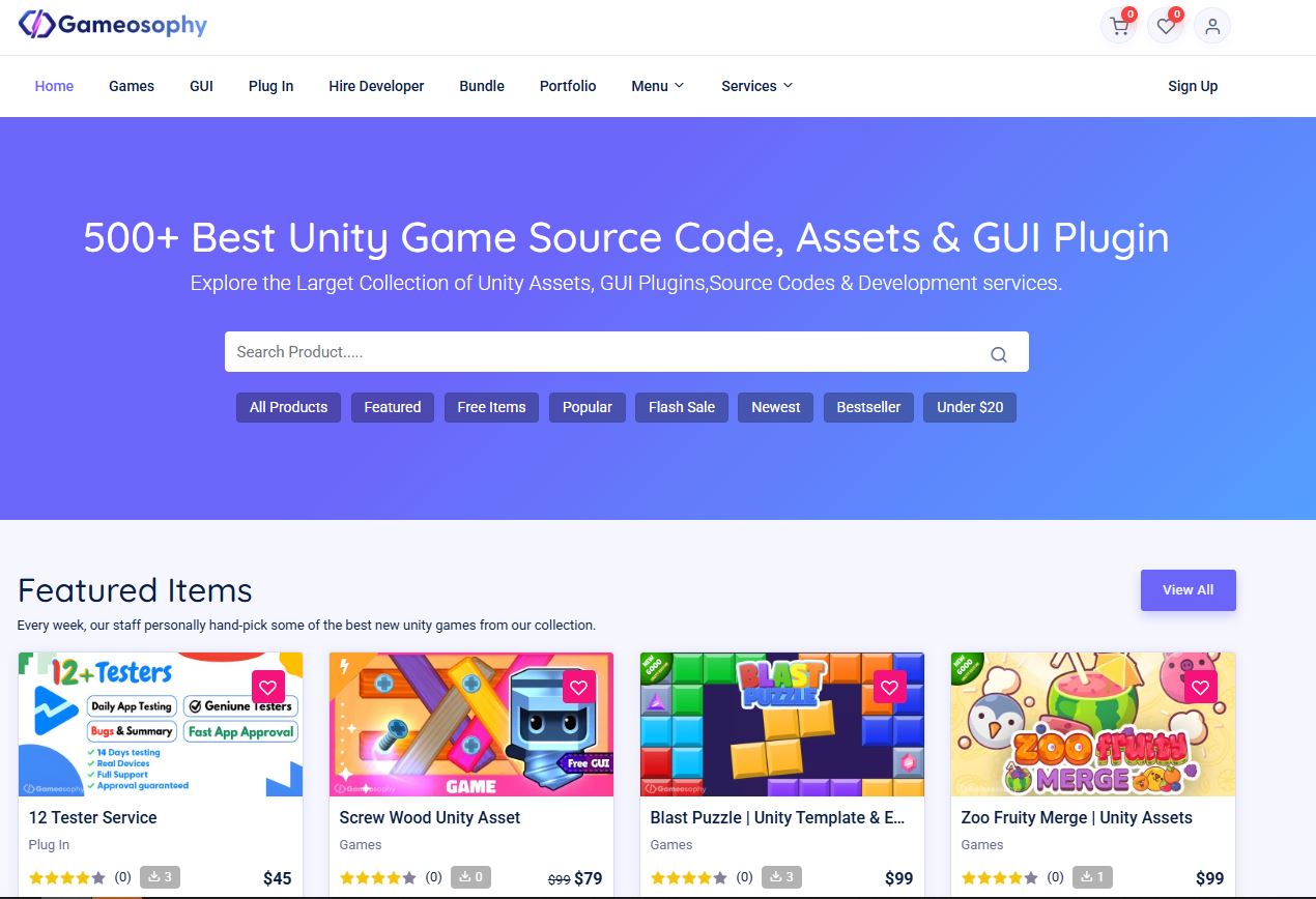 500+ Best Unity Game Source Codes & Templates | Gameosophy